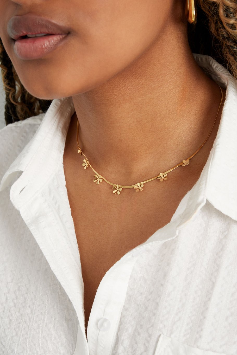 Collana con fiori dell'isola - Colore argento Immagine3